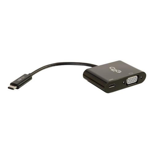 C2G #29533 USB-C to VGA+USB-C Charging Black