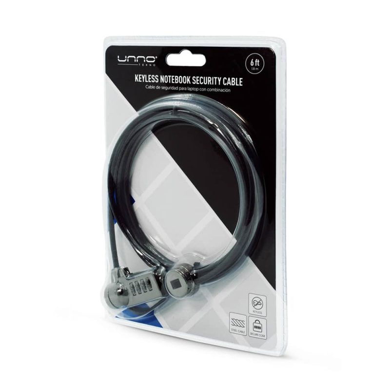 UnnoTekno KL6005BK Keyless Notebook Security Cable