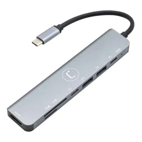 UnnoTekno HB1107SV 7 in 1 Type C Hub