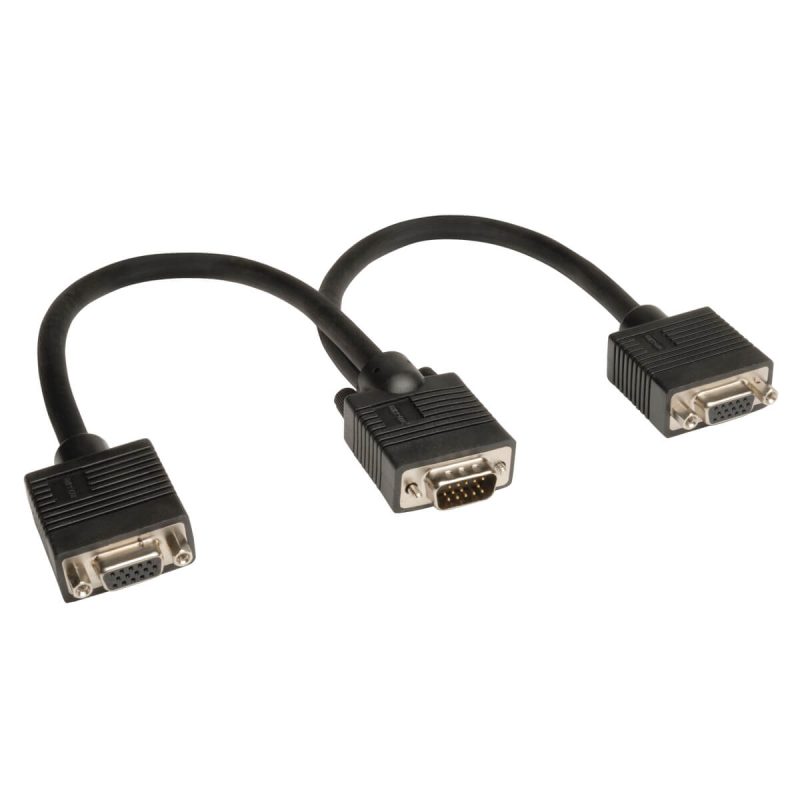 Tripp Lite P516-001 VGA/XVGA Monitor "Y" Splitter, HD15 Male to (2) HD15 Female - 1ft