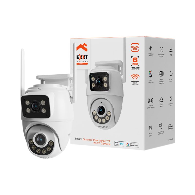 Nexxt Home NHC-OP30DL Smart Dual Lens PTZ Wi-Fi Camera - Outdoor Wired