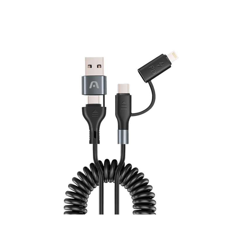 Argom Fast Charging + Data Cable USB A+USB C + LIGHTNING