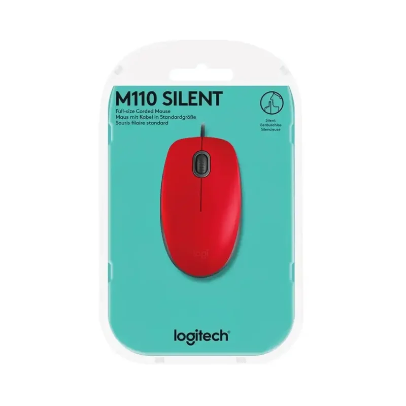 Logitech M-U0051 M110 Silent Mouse - Red