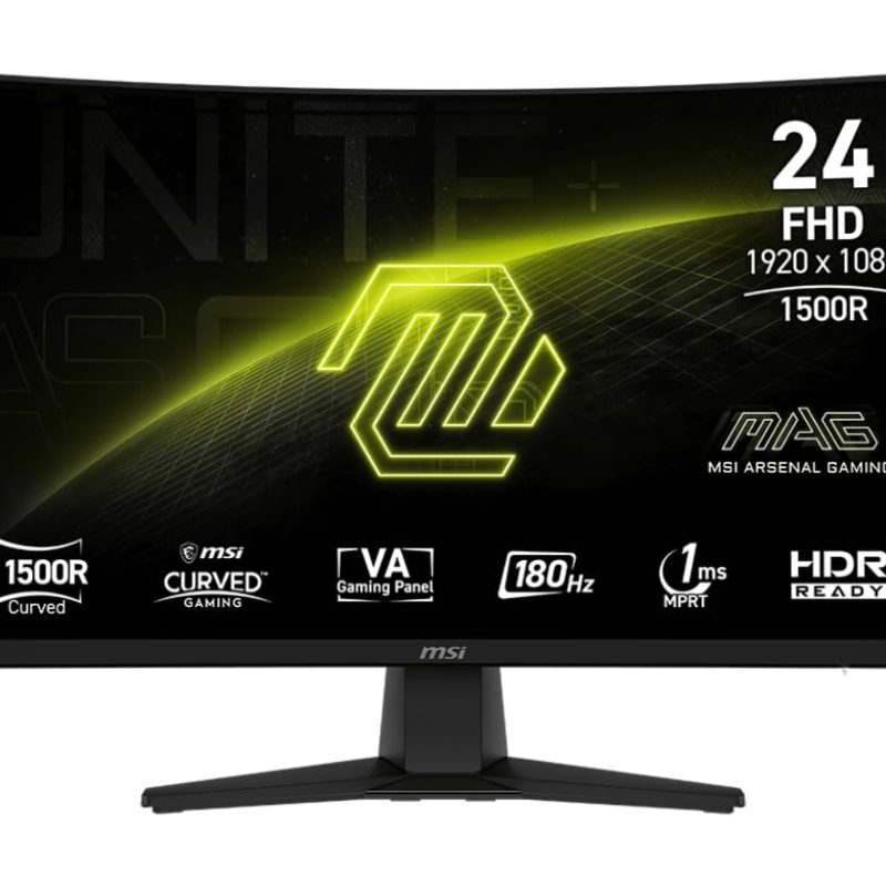 MSI MAG242C Curved Gaming Monitor, 1920 x1080(FHD), VA, 1ms, 180Hz, Freesync Premium, HDMi, DP Port