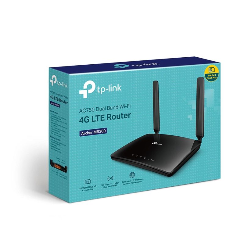 TP-Link AC750 Dual Band Wi-FI 4G LTE Router - Archer MR200
